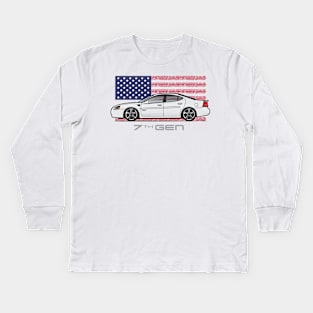 7th Gen White Kids Long Sleeve T-Shirt